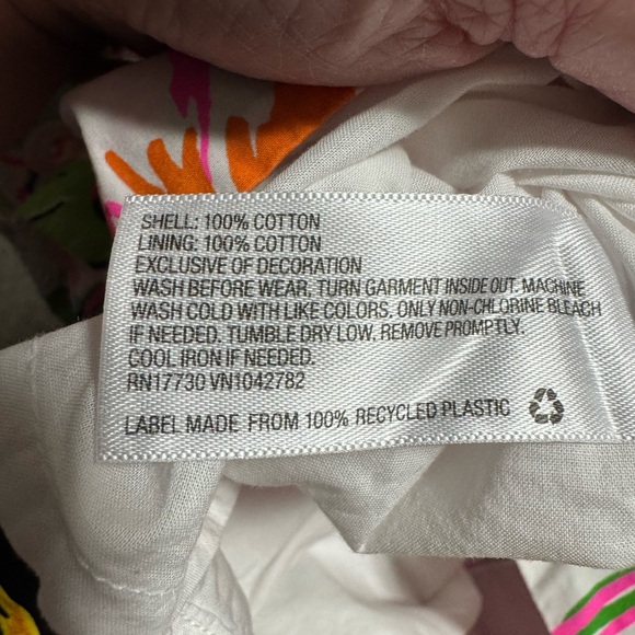 Lilly Pulitzer Nosey Posey Dress Girls Large 10/12 Floral Lined 100% Cotton - Picture 5 of 5